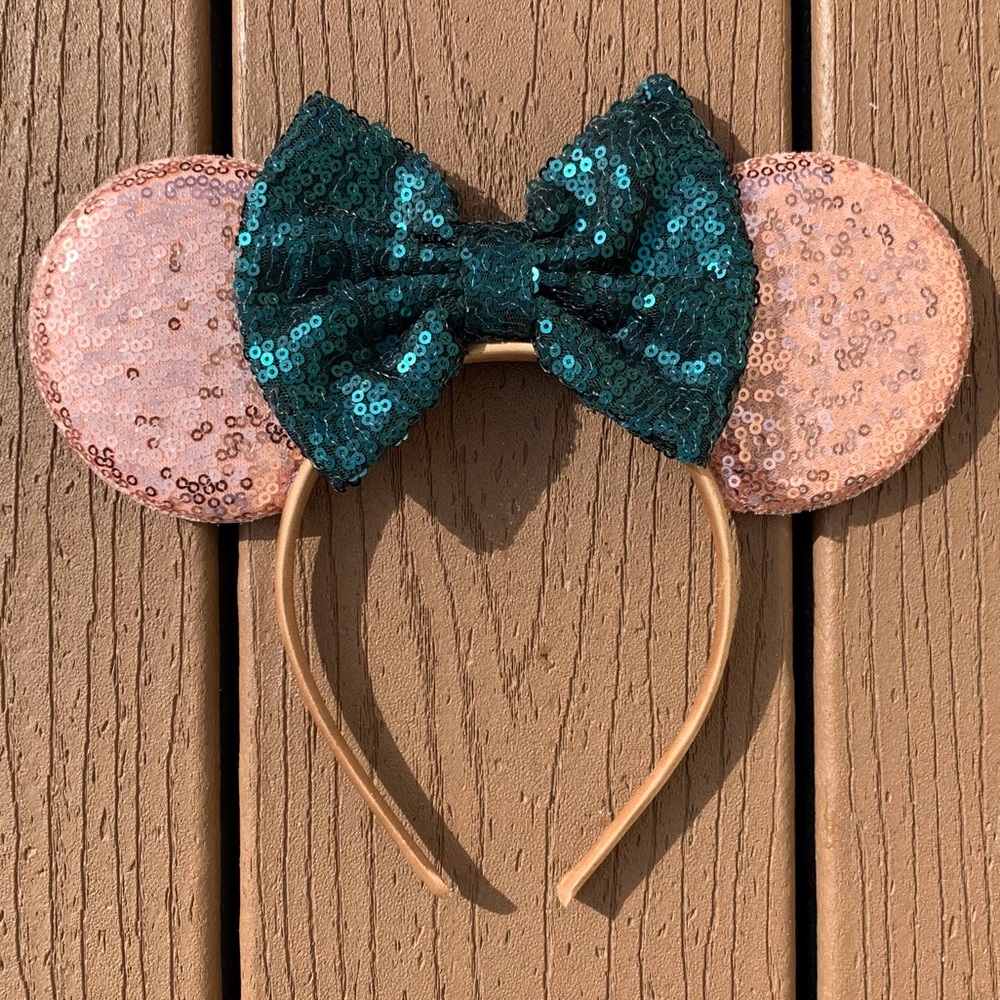 DISNEY MINNIE MOUSE “CAMOUFLAGE” MILITARY SEQUINED EARS HEADBAND BOW ADULT KIDS